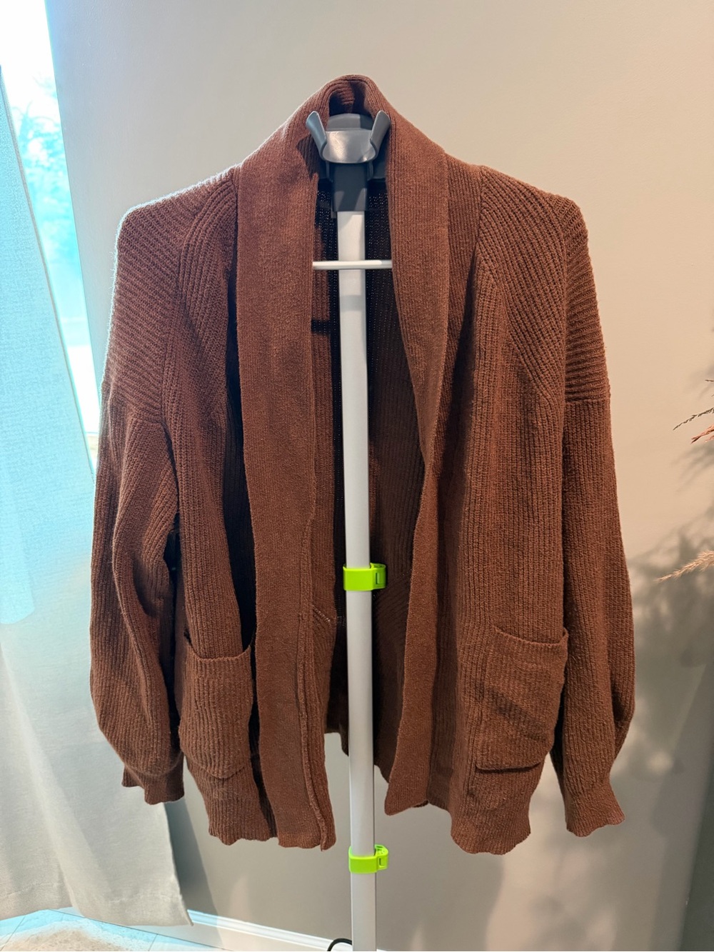 Target Women's Open-Front Chestnut Brown Knit Cardigan